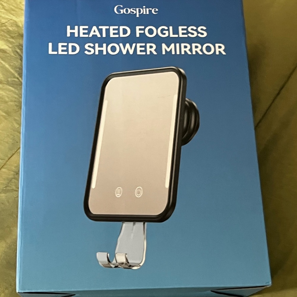 Heated Fogless LED Shower Mirror - Black